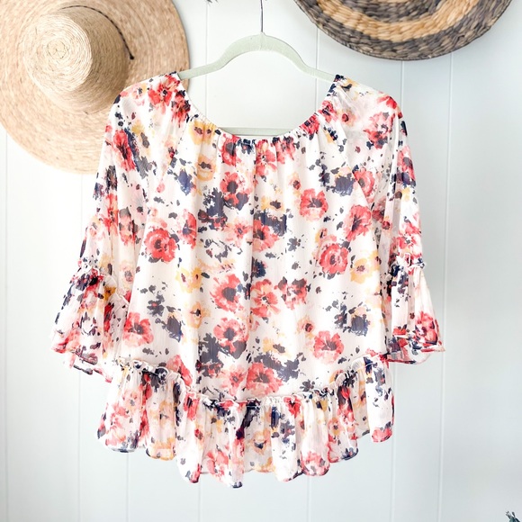 Lucky Brand Crepe Floral Blouse - Picture 5 of 5